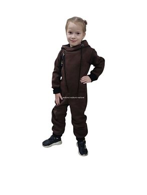 "МоёДитё" комбинезон футер с начёсом шоколад КБ154 "Магнолия"  в Новошахтинске